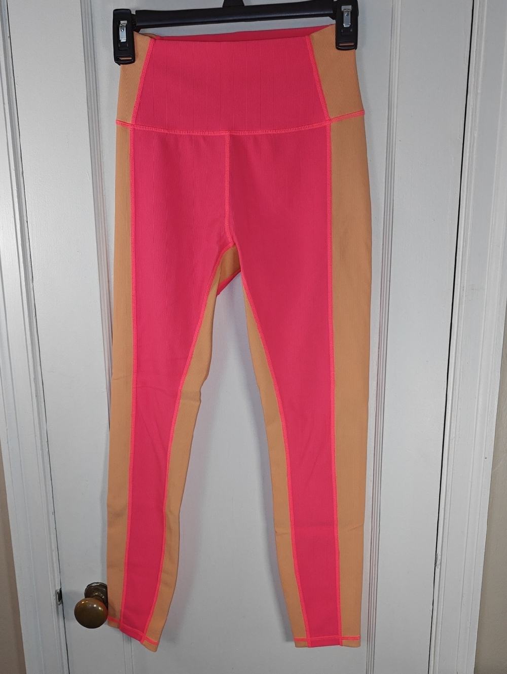 Colorblock High-Rise Leggings - Pink & Peach